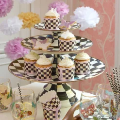 MacKenzie-Childs Courtly Check Small Pedestal Platter| Fall Entertaining|Serveware