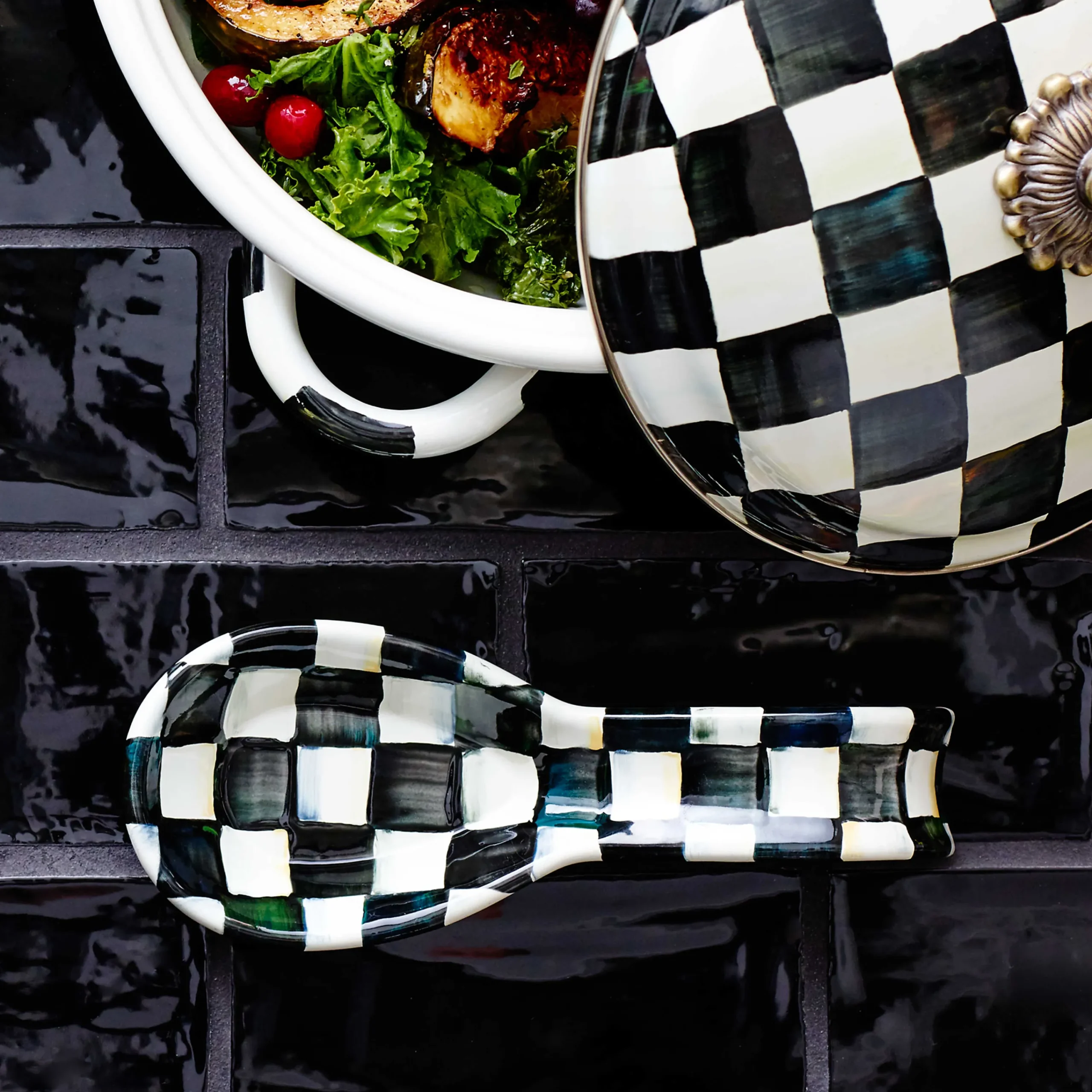 MacKenzie-Childs Courtly Check Spoon Rest| Fall Entertaining|Kitchen Utensils & Tools