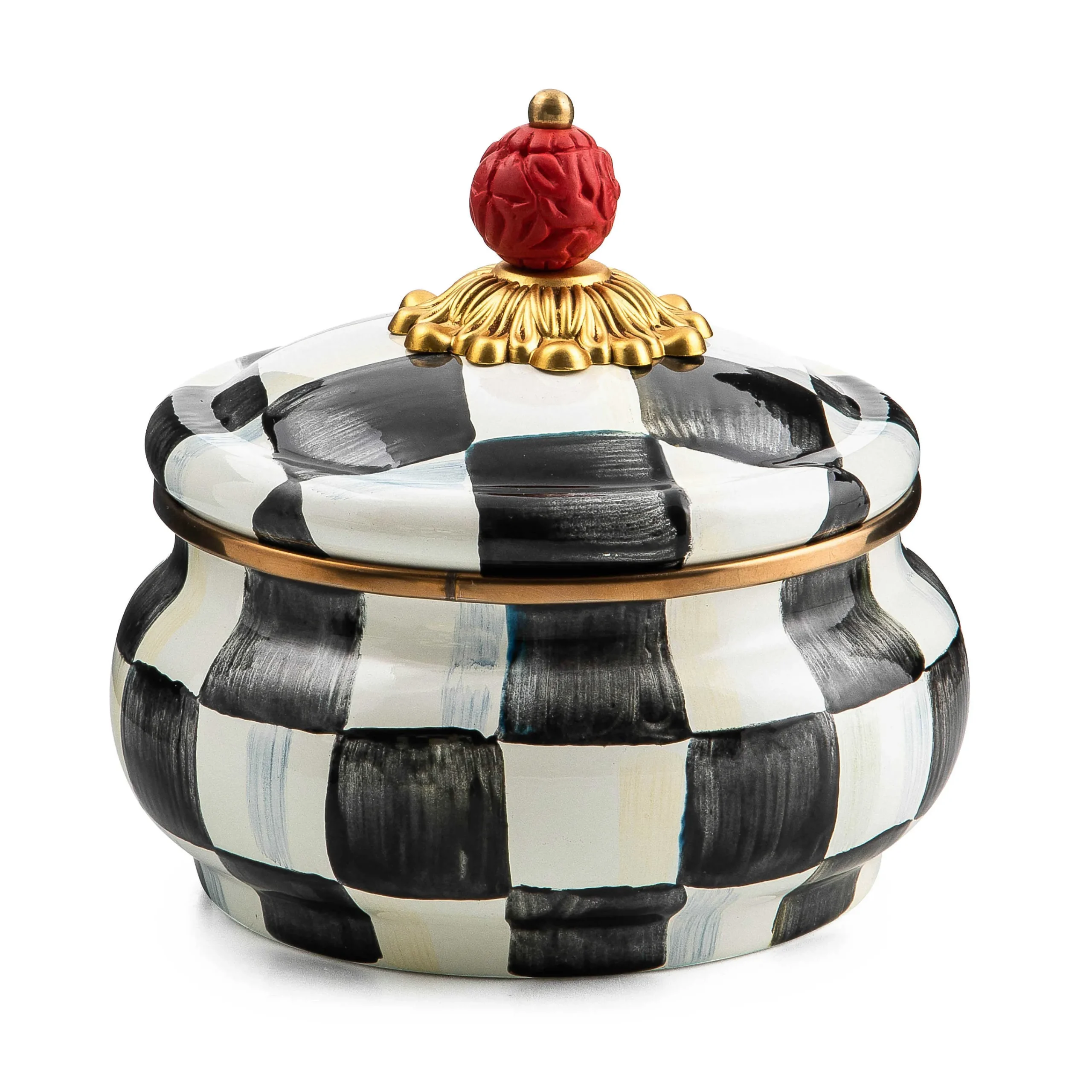 MacKenzie-Childs Courtly Check Squashed Pot| Bath & Bath Accessories|Room Accents