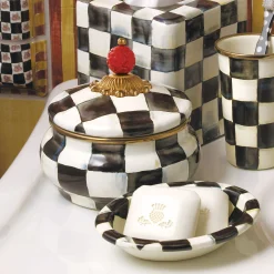 MacKenzie-Childs Courtly Check Squashed Pot| Bath & Bath Accessories|Room Accents