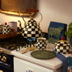 MacKenzie-Childs Courtly Check Squashed Pot| Bath & Bath Accessories|Room Accents