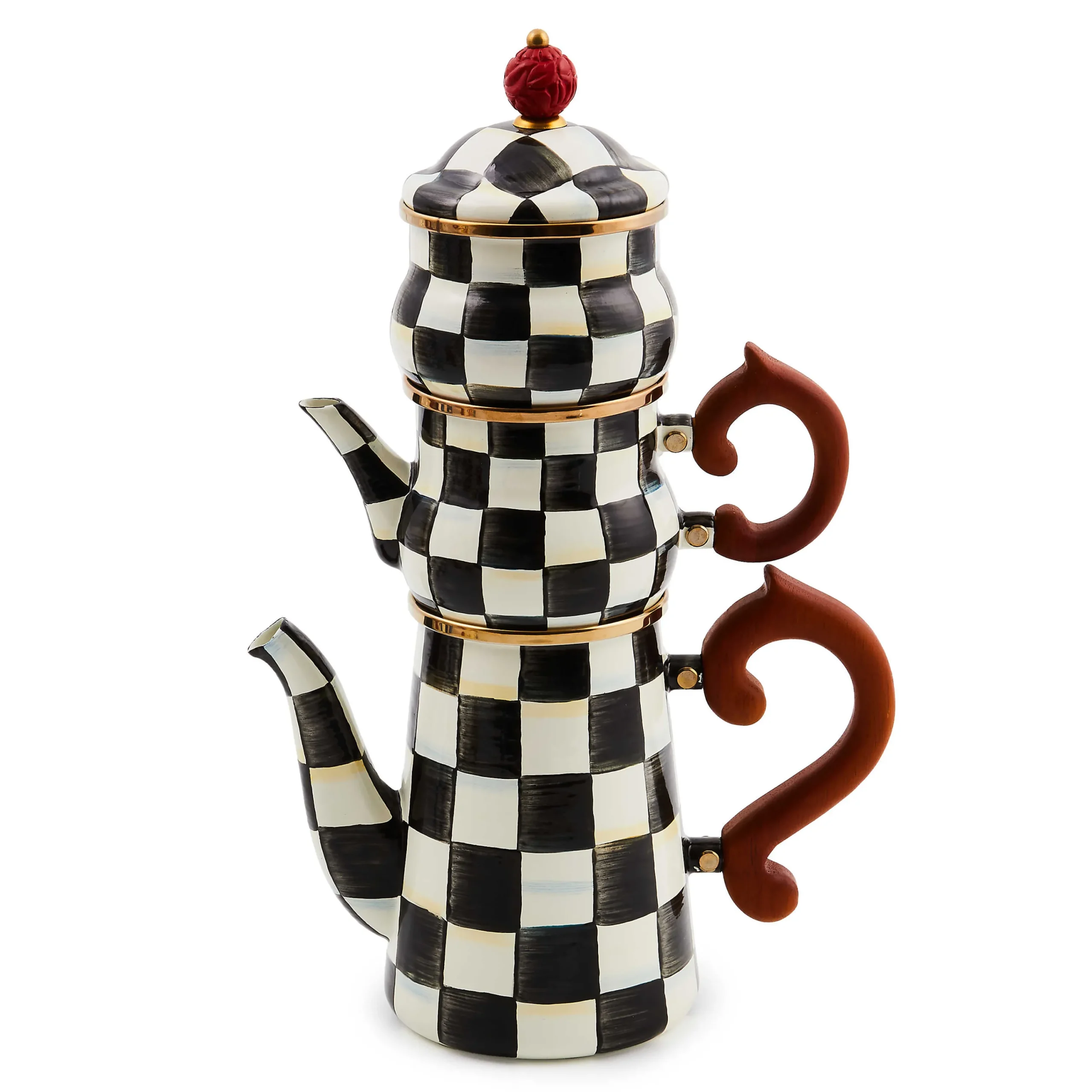 MacKenzie-Childs Courtly Check Stackable Coffee Set| The Coffee Shop|Serveware
