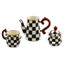 MacKenzie-Childs Courtly Check Stackable Coffee Set| The Coffee Shop|Serveware