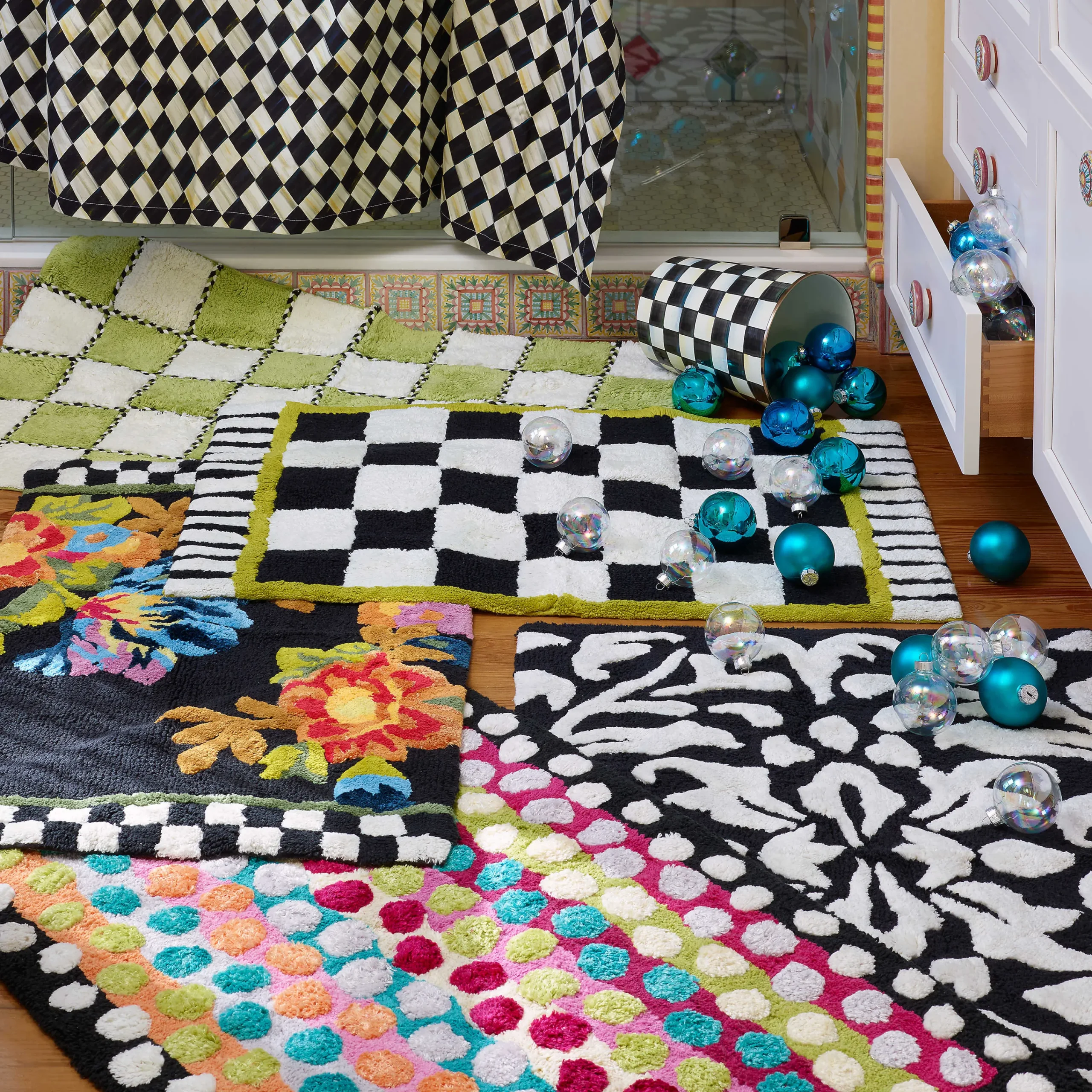MacKenzie-Childs Courtly Check Standard Bath Rug| Bath & Bath Accessories