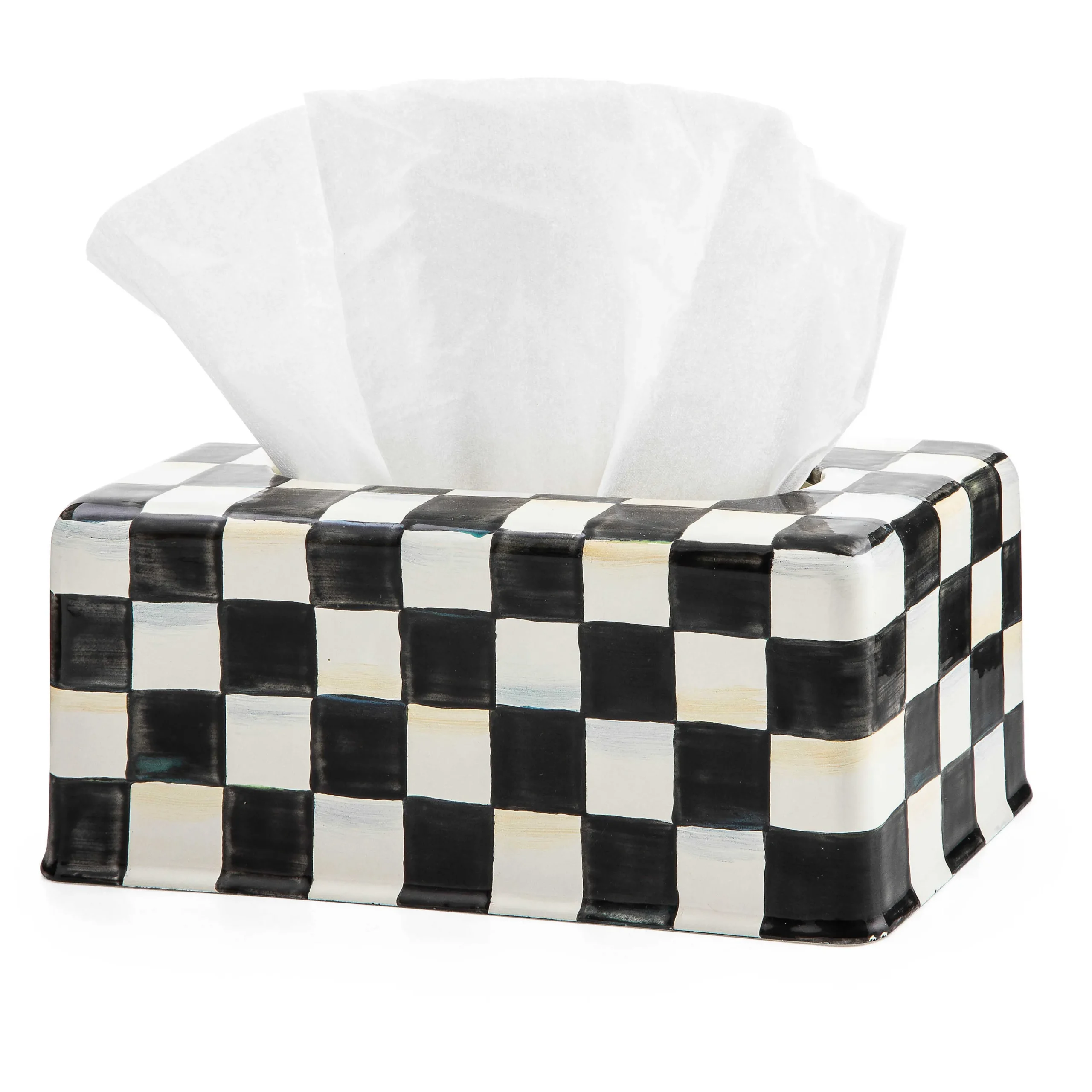 MacKenzie-Childs Courtly Check Standard Tissue Box Cover| Bath & Bath Accessories|Room Accents