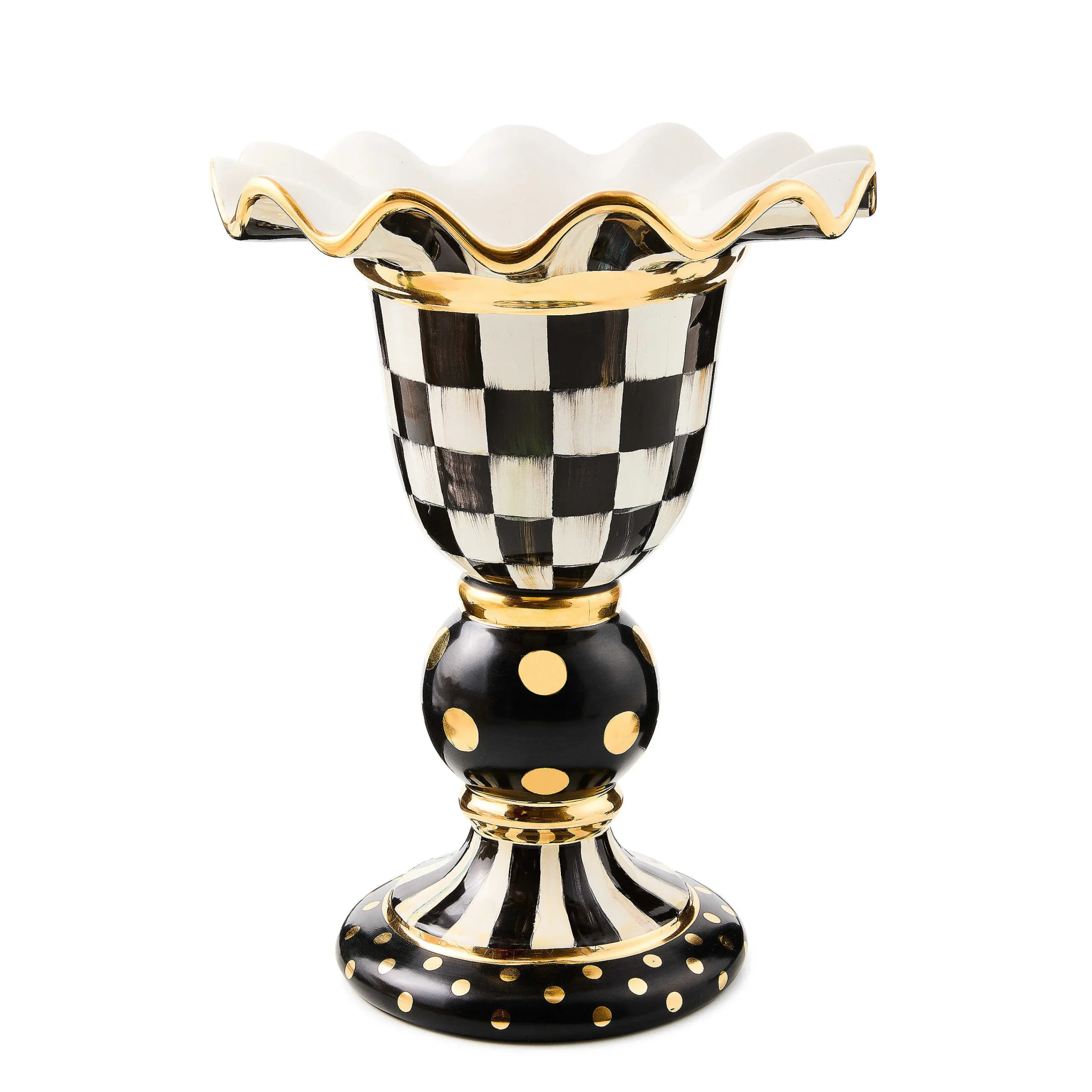 MacKenzie-Childs Courtly Check Stately Vase| Room Accents