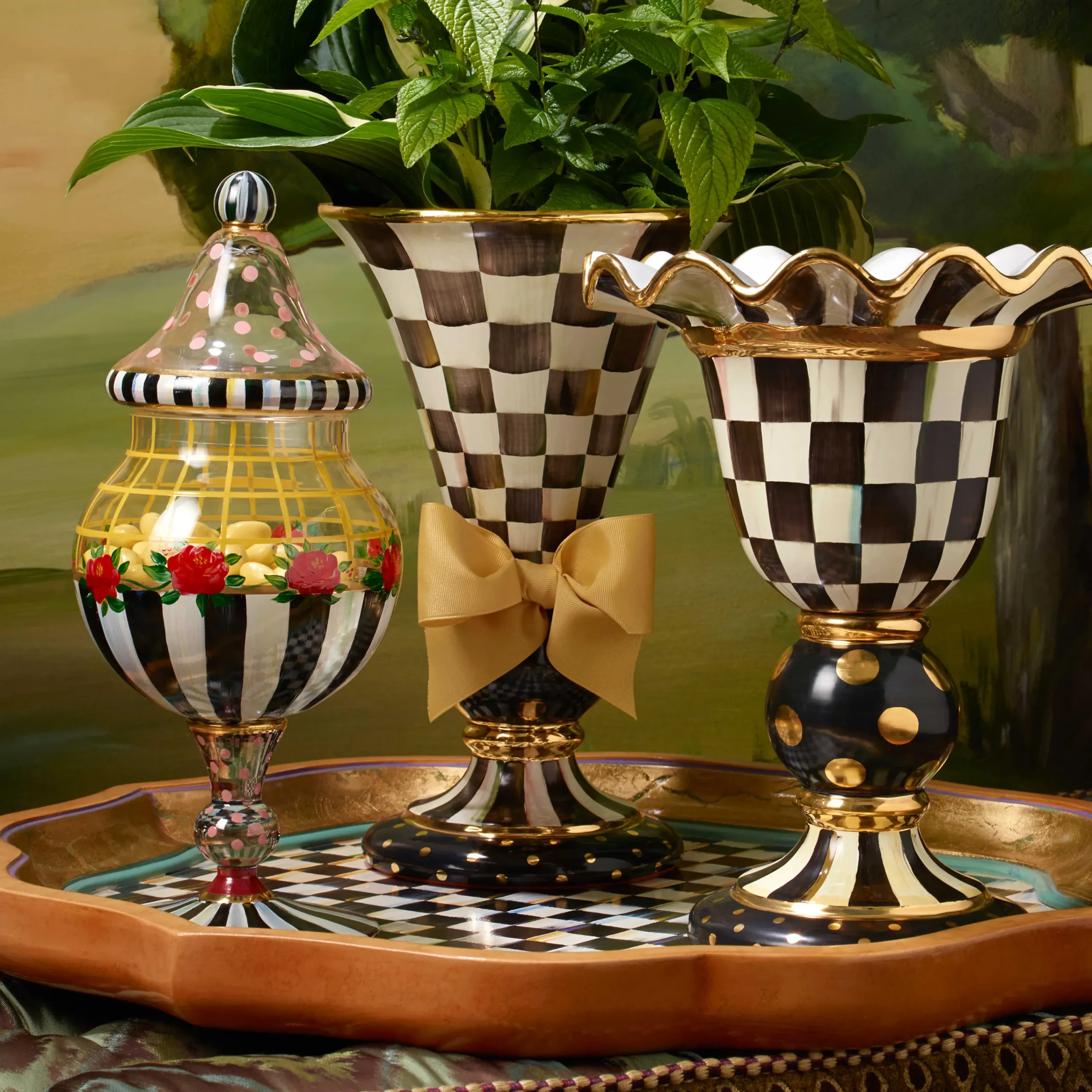 MacKenzie-Childs Courtly Check Stately Vase| Room Accents