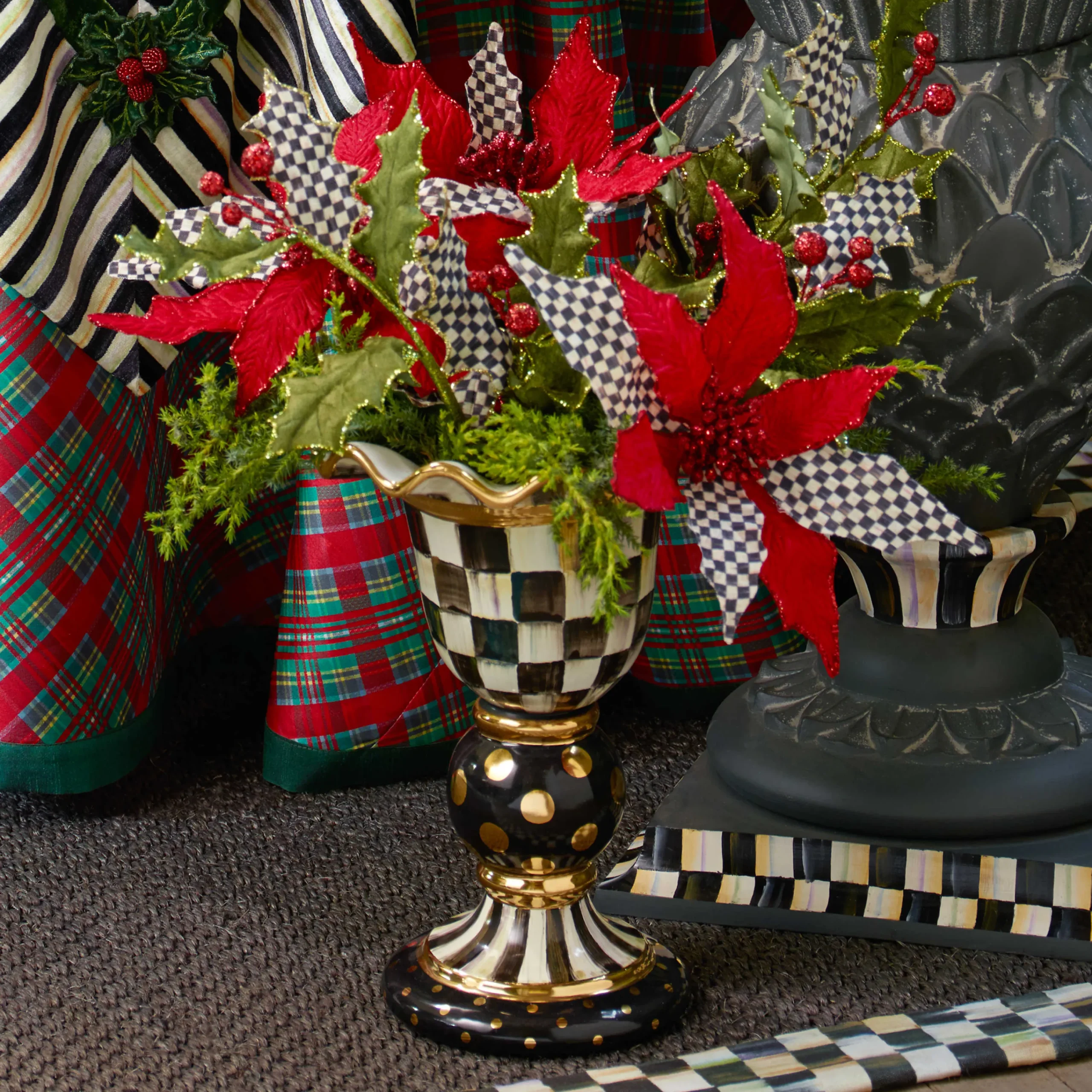 MacKenzie-Childs Courtly Check Stately Vase| Room Accents