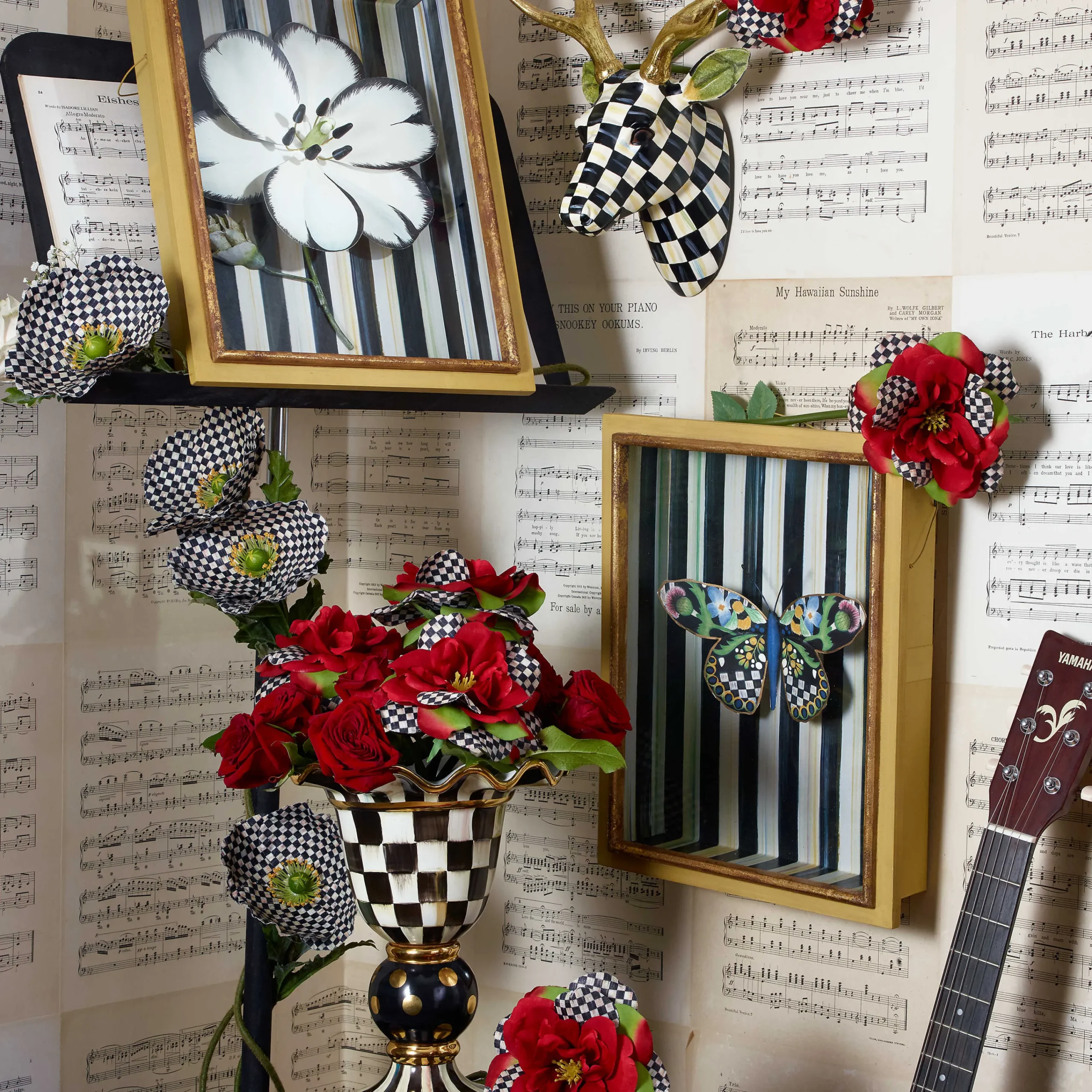 MacKenzie-Childs Courtly Check Stately Vase| Room Accents