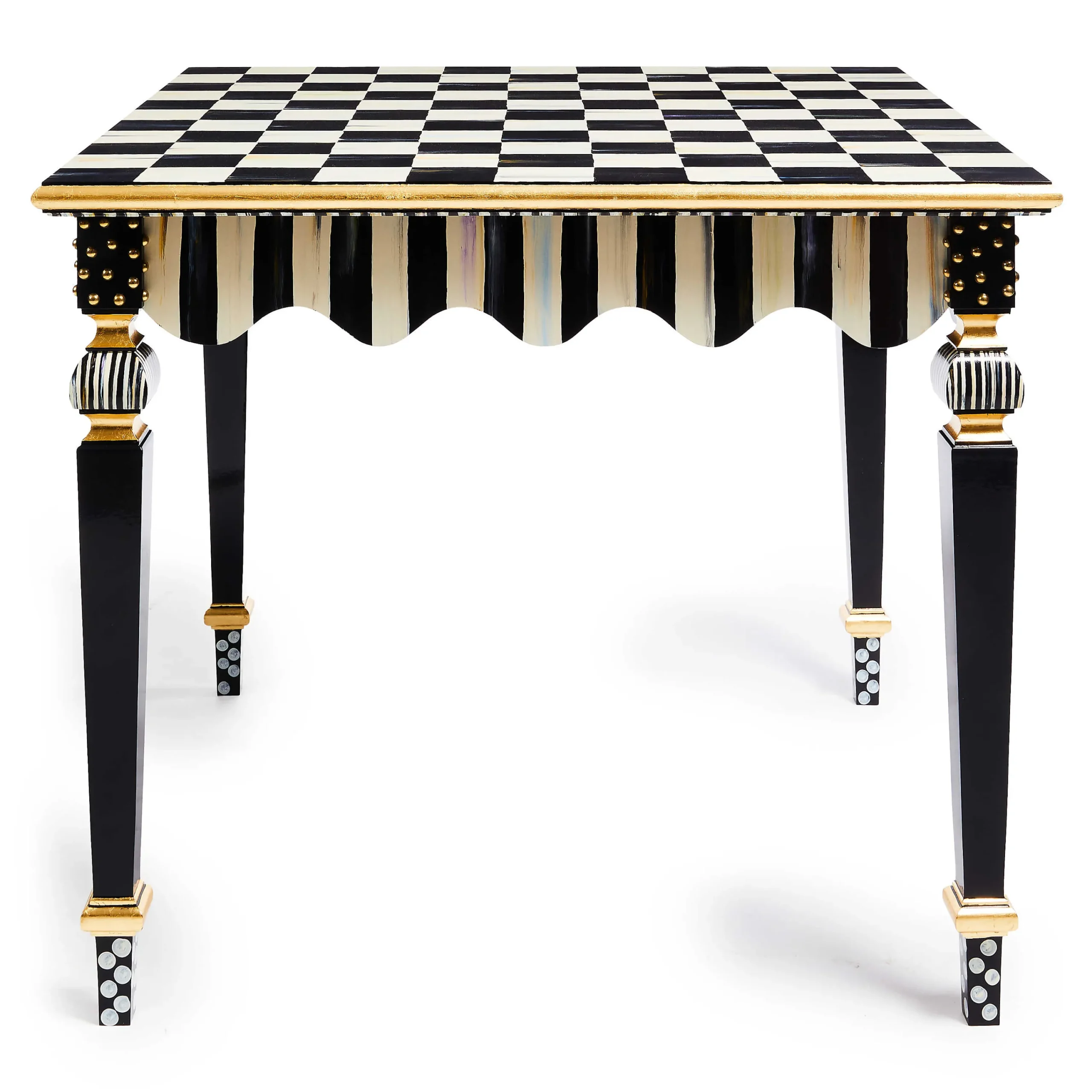 MacKenzie-Childs Courtly Check Stripe Game Table| Dining Room & Kitchen