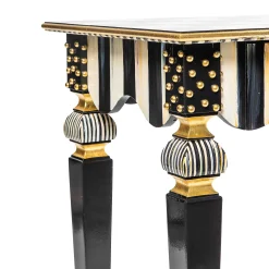 MacKenzie-Childs Courtly Check Stripe Side Table| Living Room