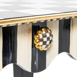 MacKenzie-Childs Courtly Check Stripe Side Table| Living Room