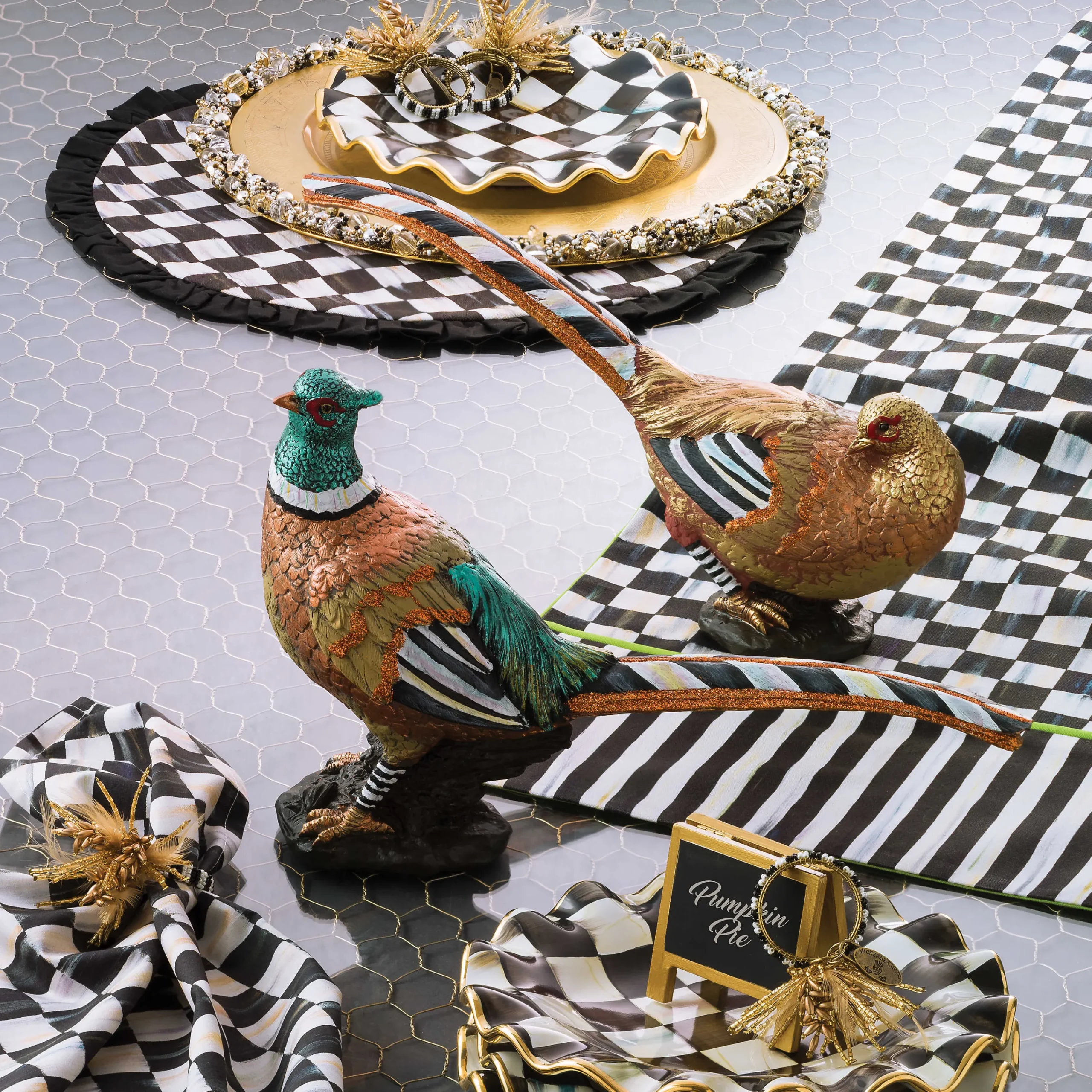 MacKenzie-Childs Courtly Check Stripe Table Runner| Kitchen & Table Linens