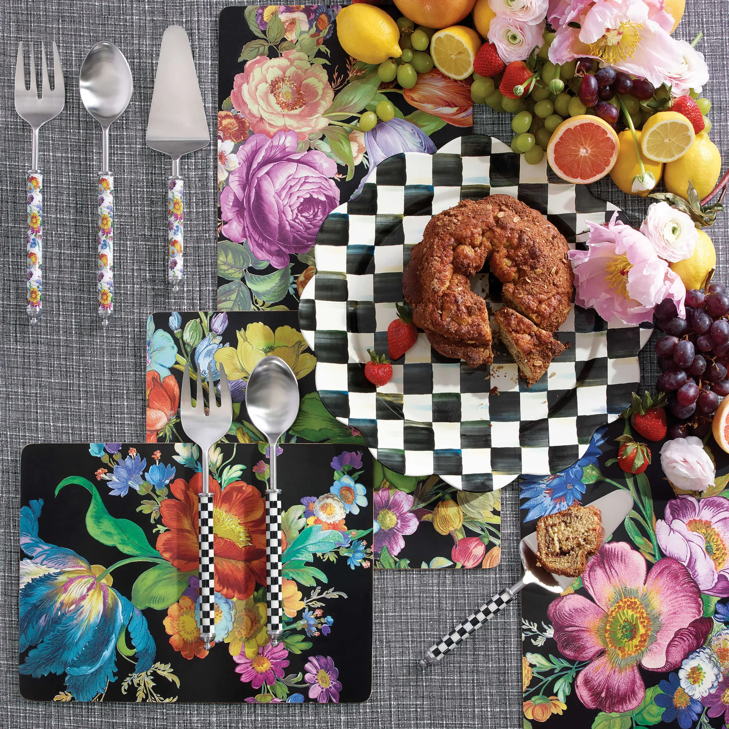 MacKenzie-Childs Courtly Check Supper Club Salad Serving Set| Serveware