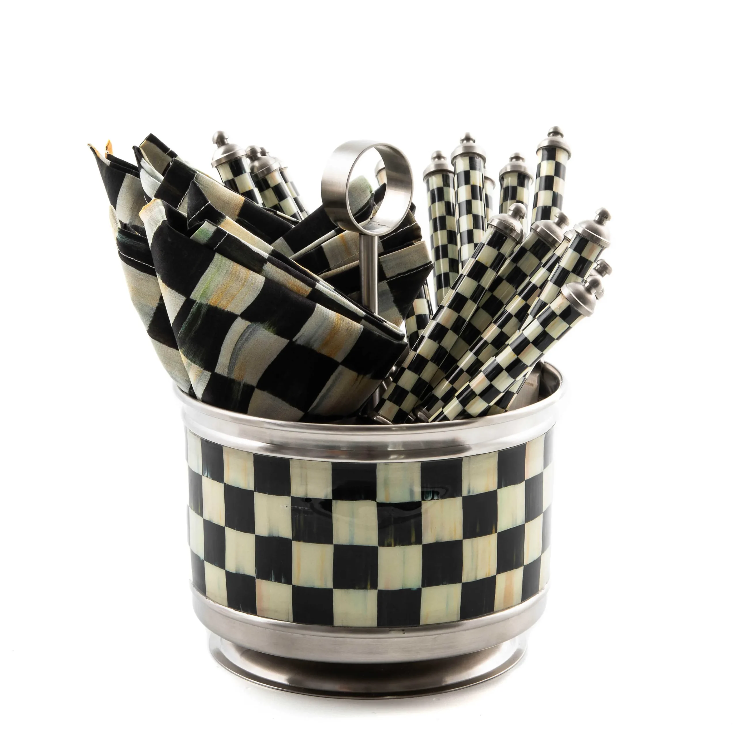 MacKenzie-Childs Courtly Check Supper Club Flatware Caddy| Serveware