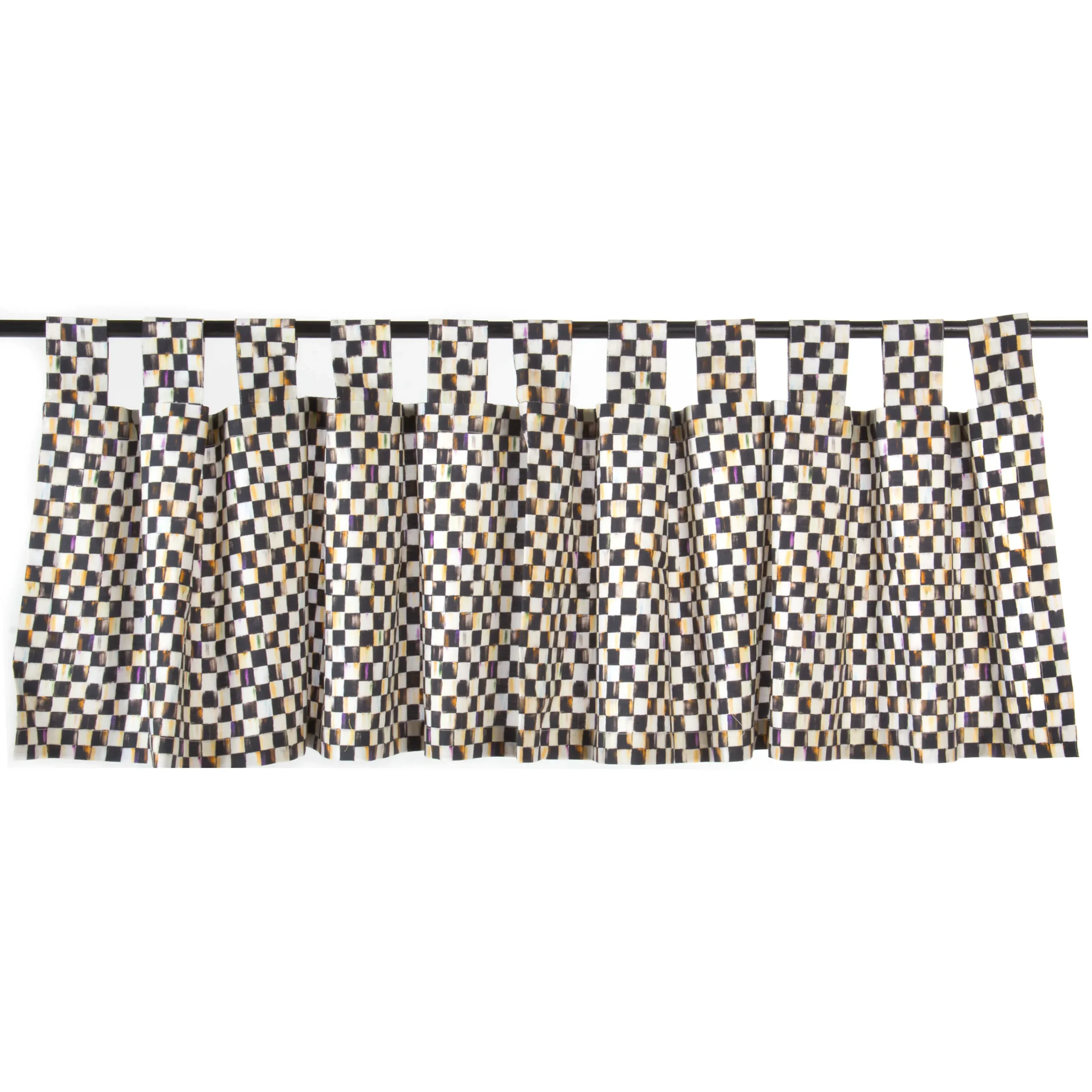 MacKenzie-Childs Courtly Check Tab Top Cafe Valance| Room Accents