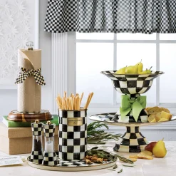 MacKenzie-Childs Courtly Check Tab Top Cafe Valance| Room Accents