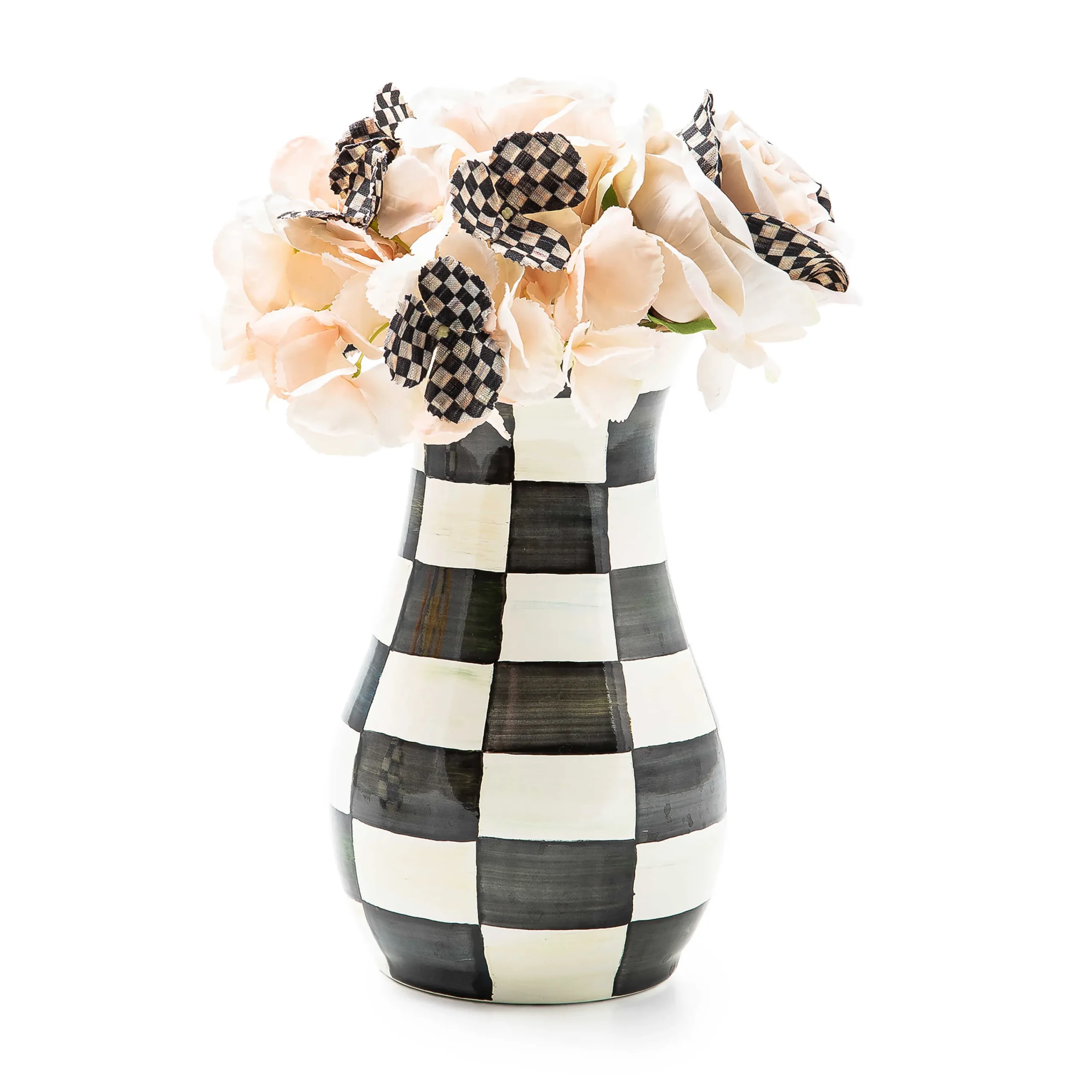 MacKenzie-Childs Courtly Check Tall Vase Bouquet Set| Greenery & Florals|Room Accents