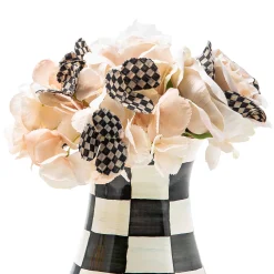 MacKenzie-Childs Courtly Check Tall Vase Bouquet Set| Greenery & Florals|Room Accents