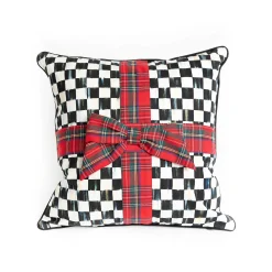 MacKenzie-Childs Courtly Check Tartan Bow Throw Pillow| Holiday|Pillows, Throws, & Cushions