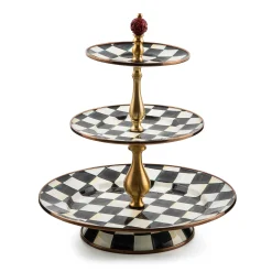 MacKenzie-Childs Courtly Check Three Tier Sweet Stand| Bar Entertaining