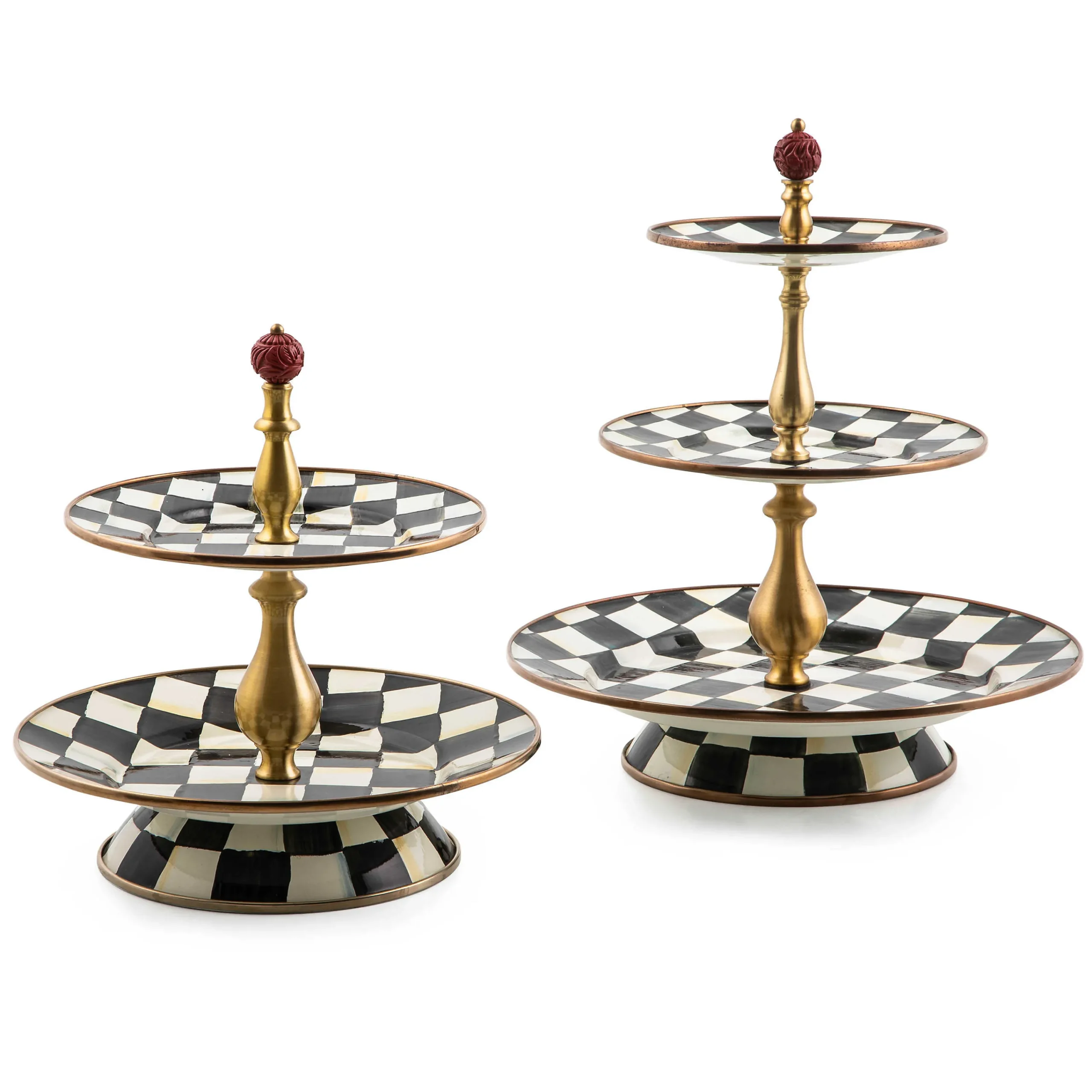 MacKenzie-Childs Courtly Check Three Tier Sweet Stand| Bar Entertaining