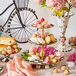 MacKenzie-Childs Courtly Check Three Tier Sweet Stand| Bar Entertaining