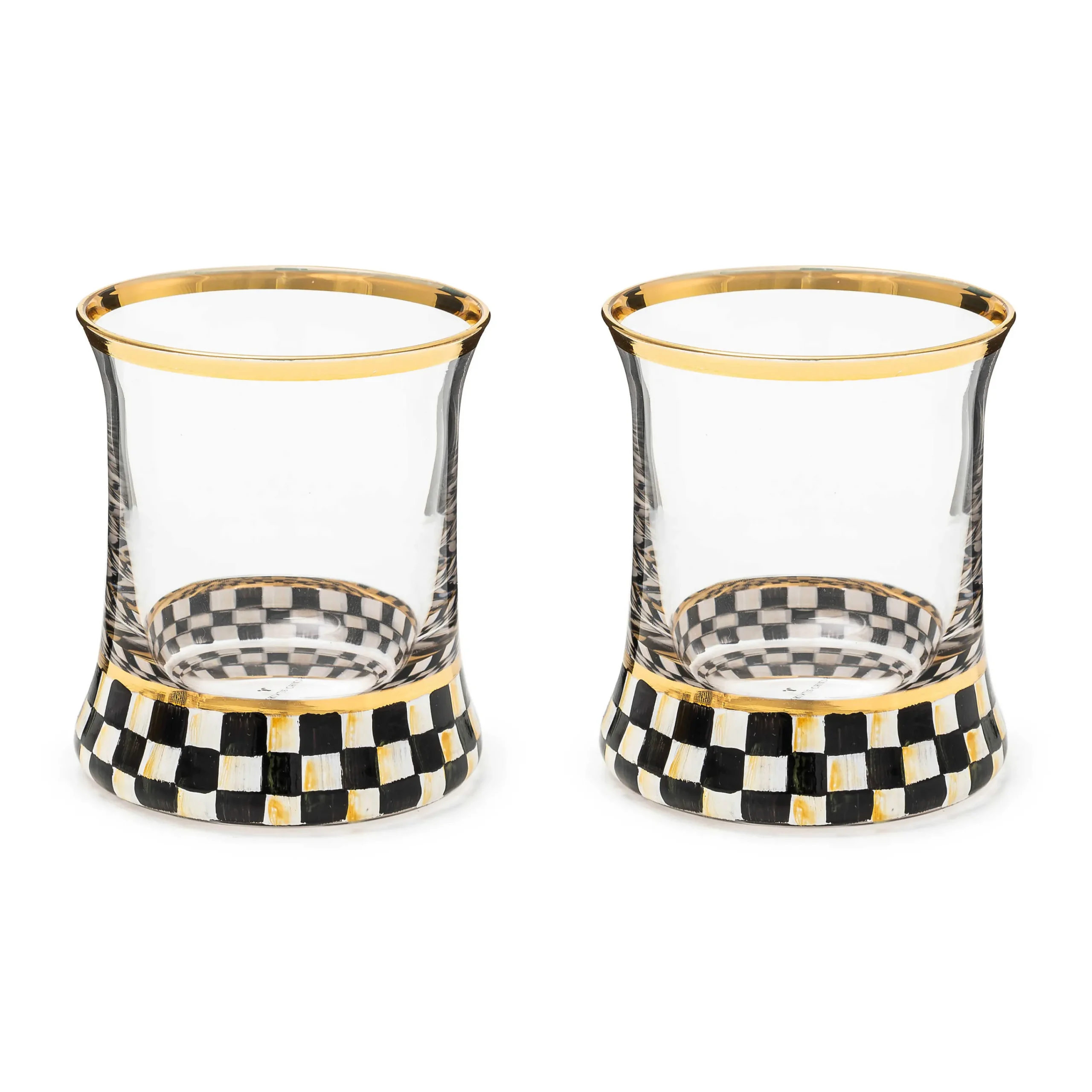 MacKenzie-Childs Courtly Check Tumbler Glass, Set of 2| Fall Entertaining|Drinkware