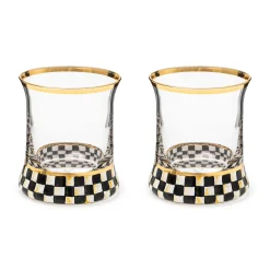 MacKenzie-Childs Courtly Check Tumbler Glass, Set of 2| Fall Entertaining|Drinkware