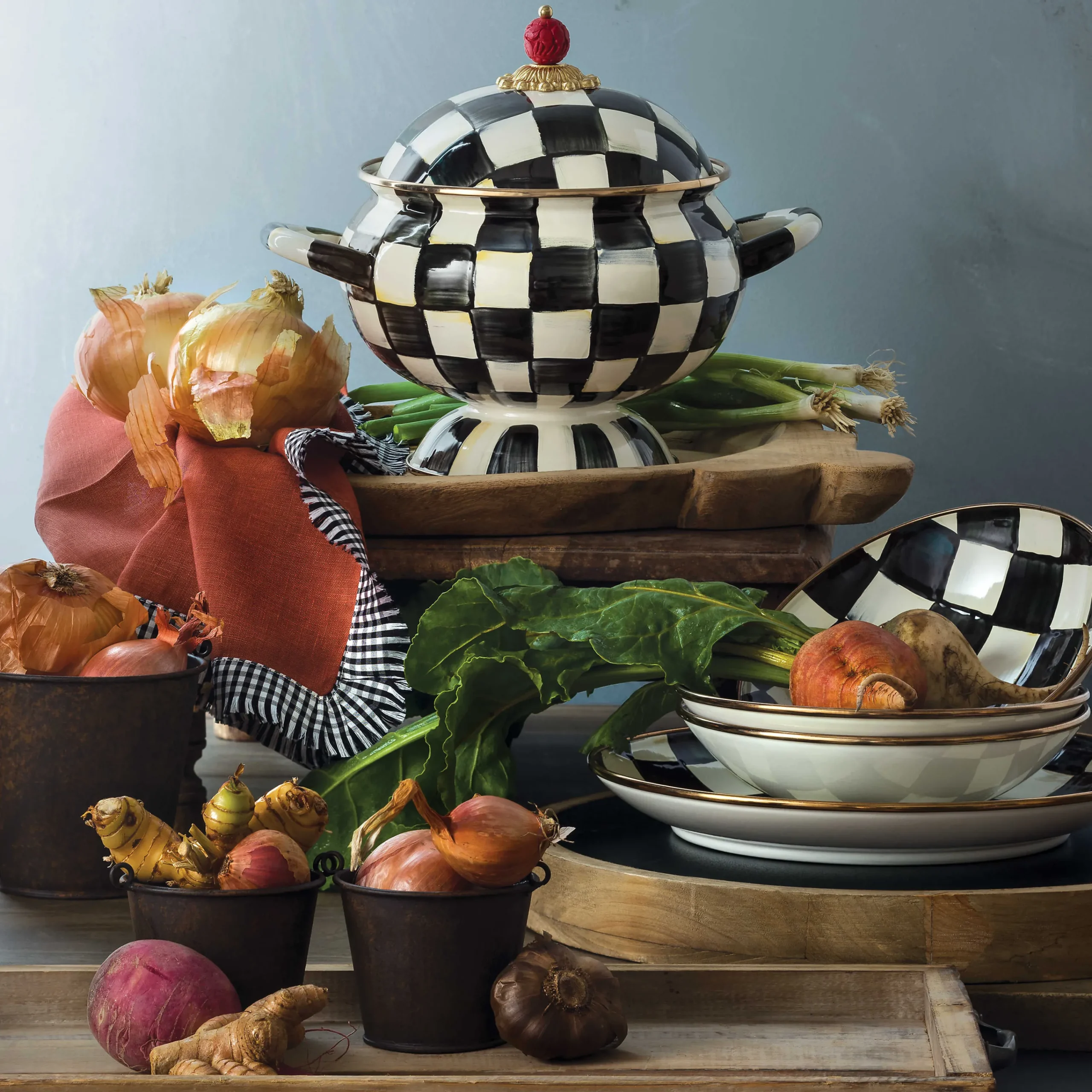 MacKenzie-Childs Courtly Check Tureen| Serveware