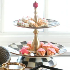 MacKenzie-Childs Courtly Check Two Tier Sweet Stand| Bar Entertaining
