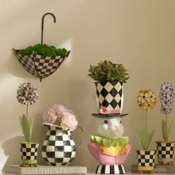 MacKenzie-Childs Courtly Check Umbrella Wall Planter| Spring|Greenery & Florals
