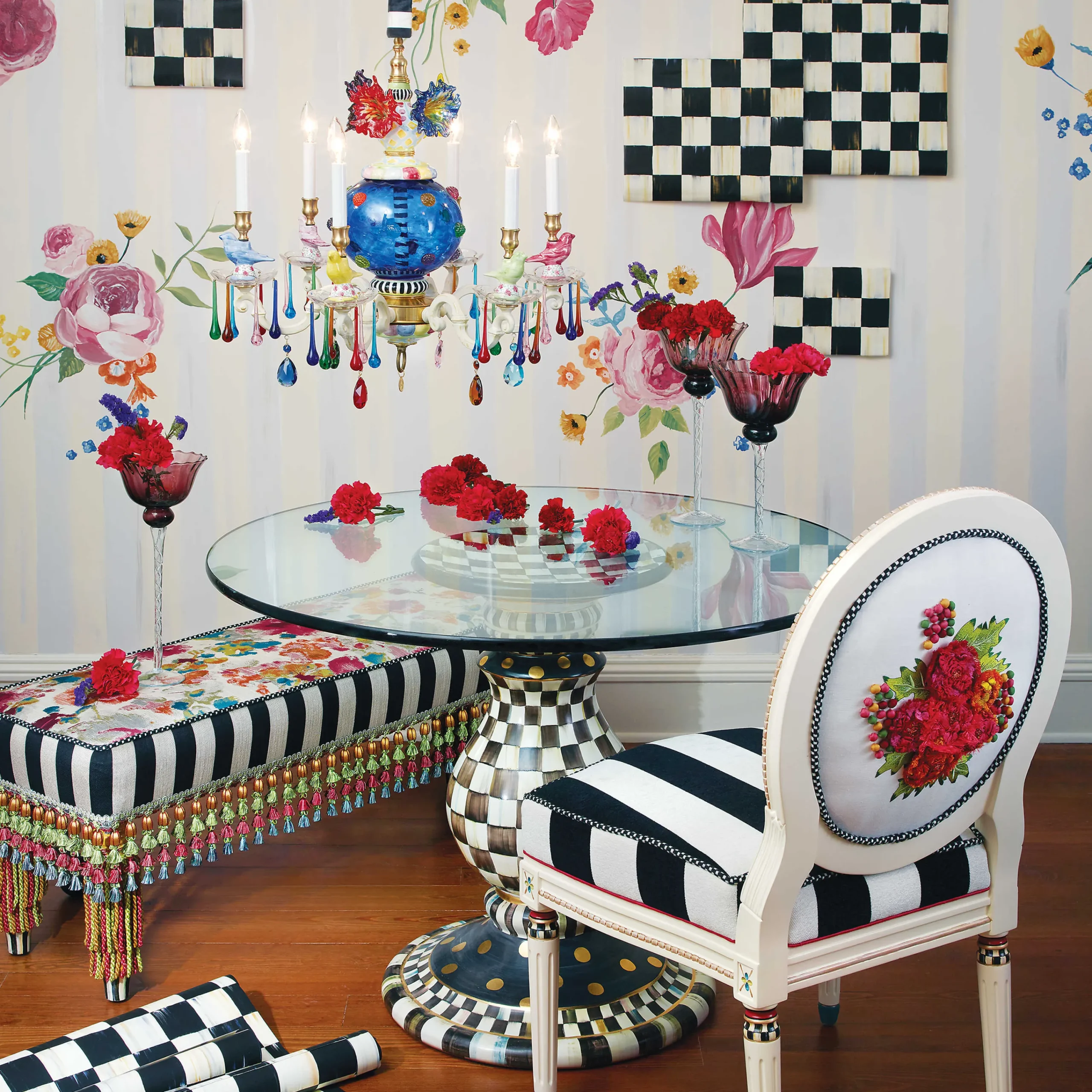 MacKenzie-Childs Courtly Check Wallpaper| Finishing Touches|Room Accents