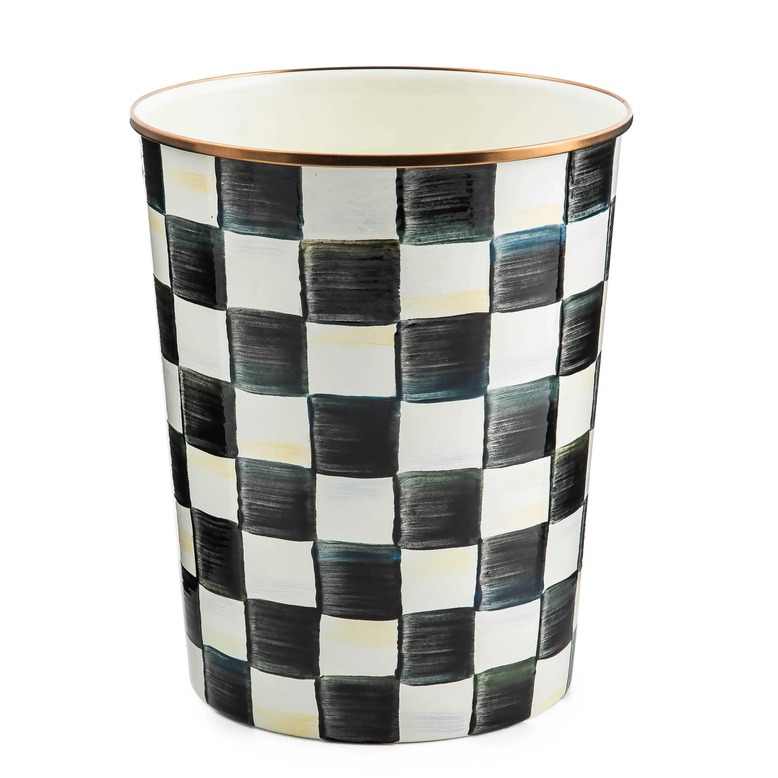MacKenzie-Childs Courtly Check Waste Bin| Bath & Bath Accessories|Room Accents