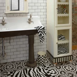 MacKenzie-Childs Courtly Check Waste Bin| Bath & Bath Accessories|Room Accents