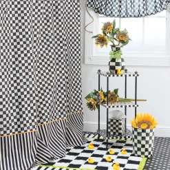 MacKenzie-Childs Courtly Check Waste Bin| Bath & Bath Accessories|Room Accents