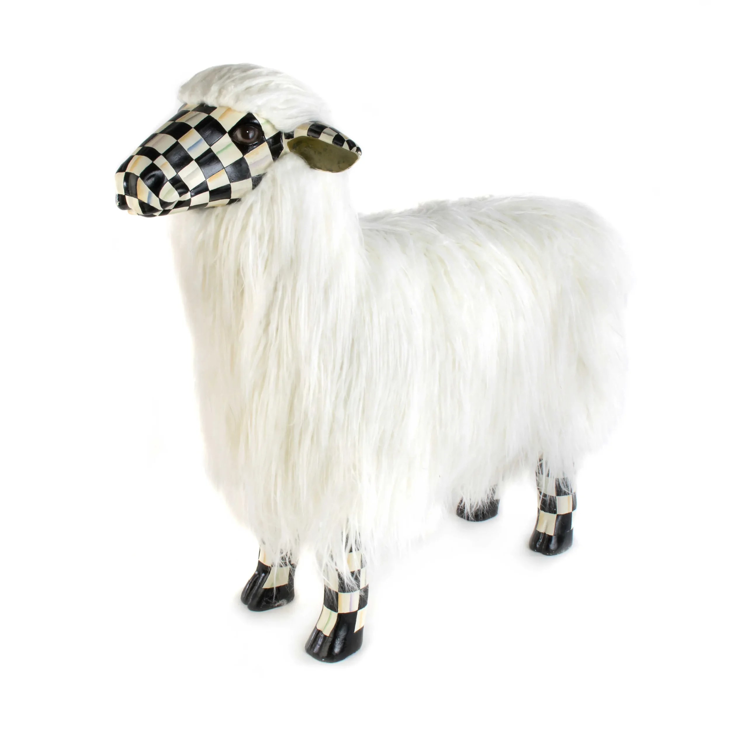 MacKenzie-Childs Courtly Check White Sheep - Large| Spring|Room Accents