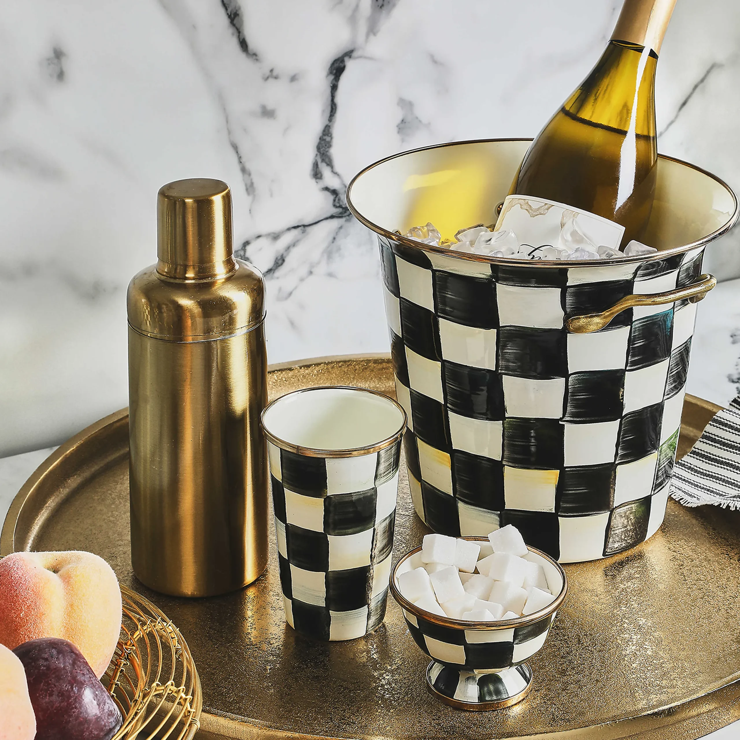 MacKenzie-Childs Courtly Check Wine Cooler| Fall Entertaining|Drinkware