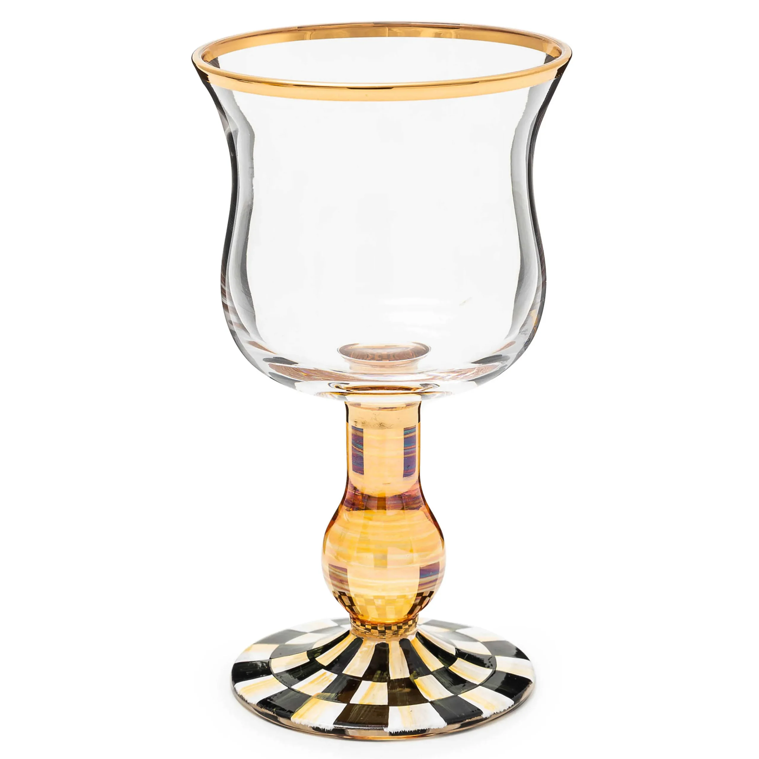 MacKenzie-Childs Courtly Check Wine Glass| Fall Entertaining|Drinkware
