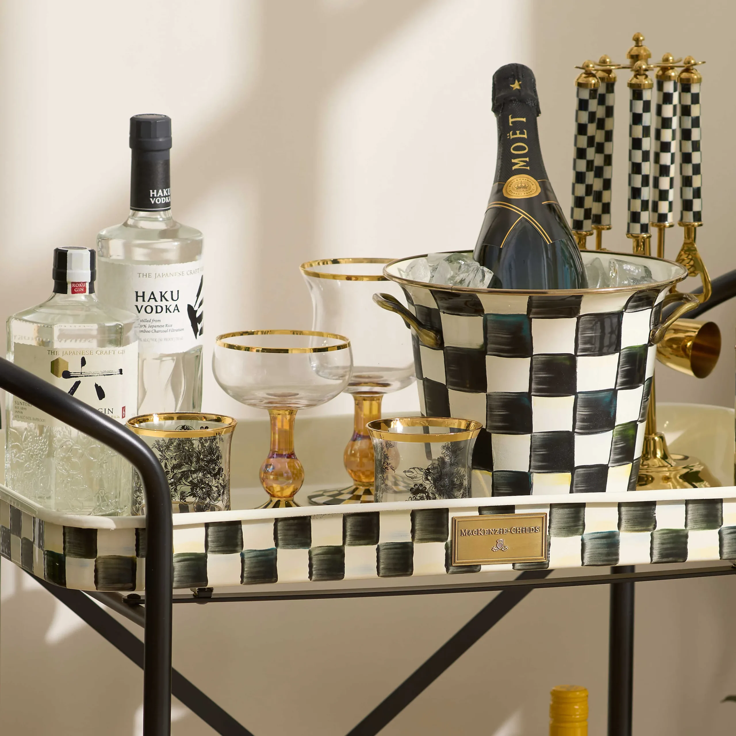 MacKenzie-Childs Courtly Check Wine Glass| Fall Entertaining|Drinkware