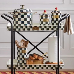 MacKenzie-Childs Courtly Check Wood Paper Towel Holder| Kitchen Storage & Organization