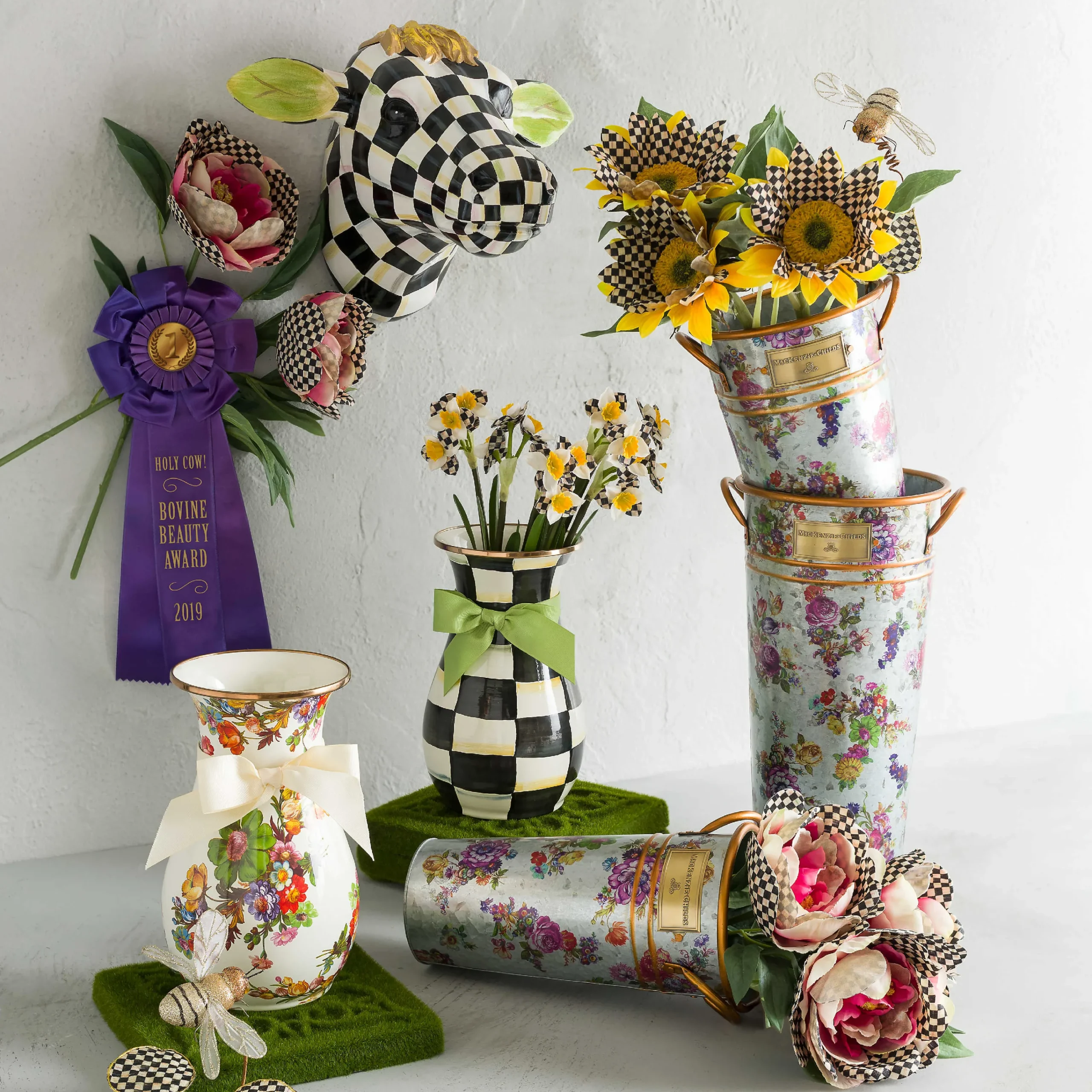 MacKenzie-Childs Courtly Check Yellow Sunflower| Spring|The Fall Shop