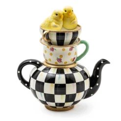 MacKenzie-Childs Courtly Chickatee Teapot| Easter|Spring