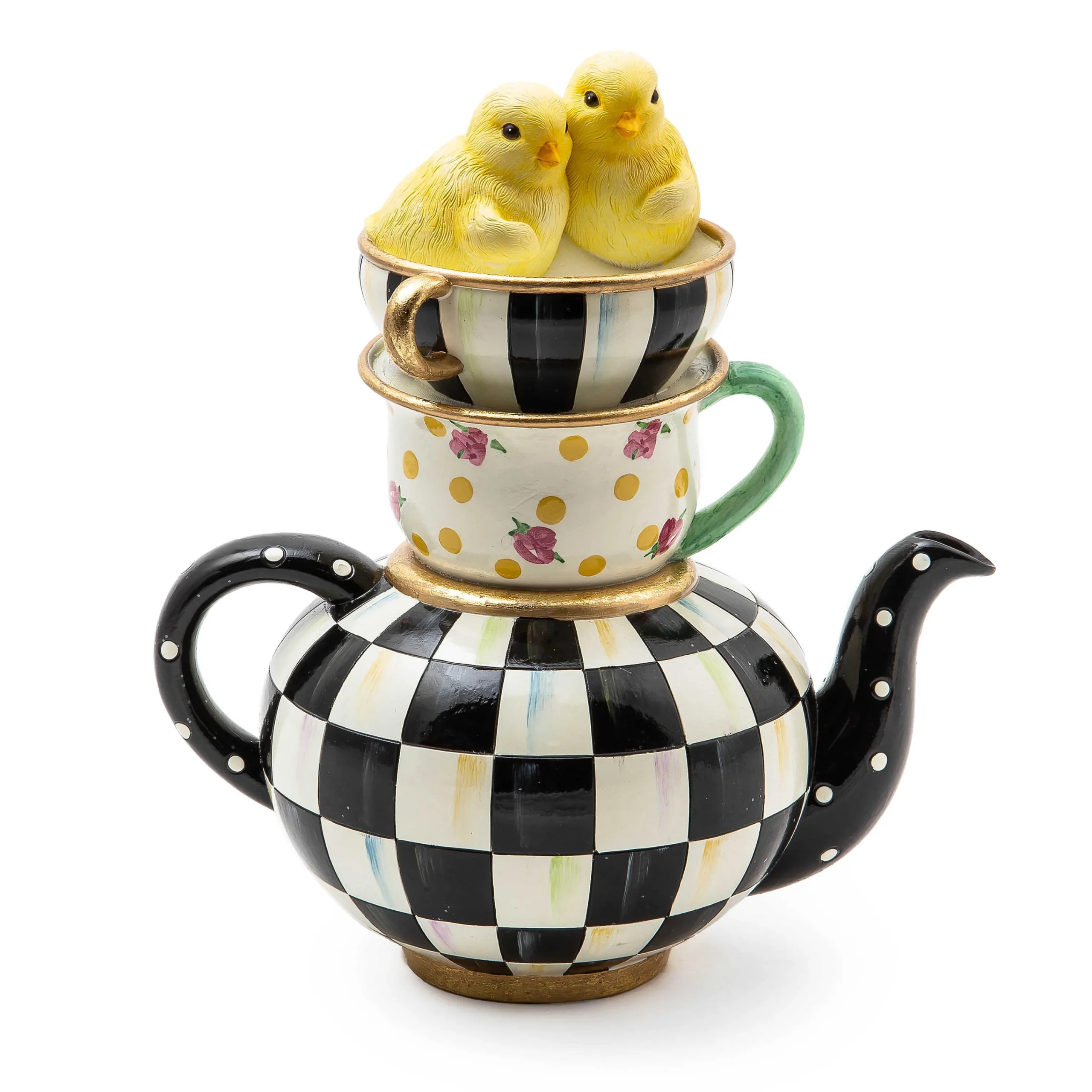 MacKenzie-Childs Courtly Chickatee Teapot| Easter|Spring