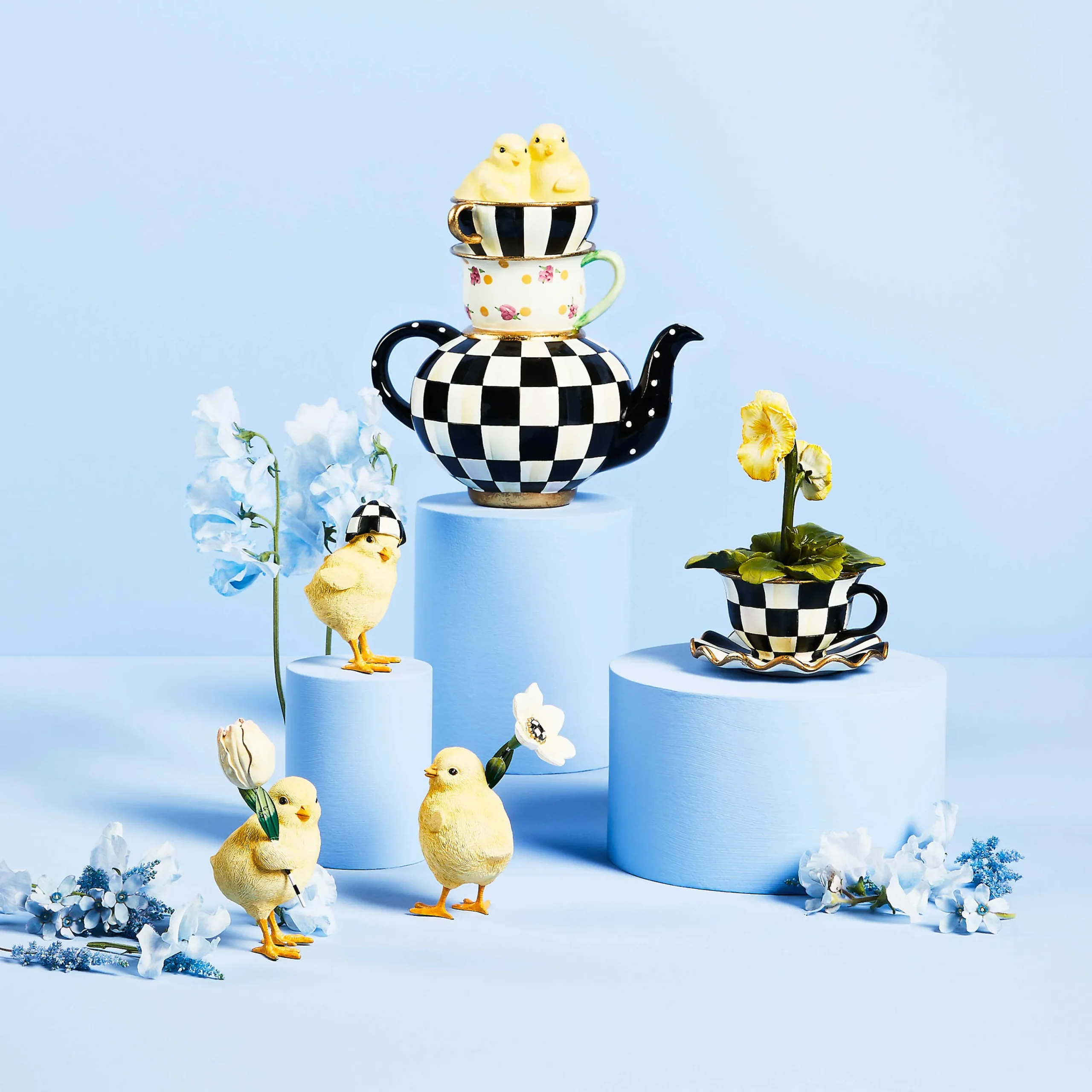 MacKenzie-Childs Courtly Chickatee Teapot| Easter|Spring