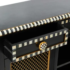 MacKenzie-Childs Courtly Criss-Cross Small Cabinet| Storage Furniture|Dining Room & Kitchen