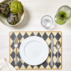 MacKenzie-Childs Courtly Harlequin Cork Back Placemats, Set of 4| Table Accessories|Kitchen & Table Linens