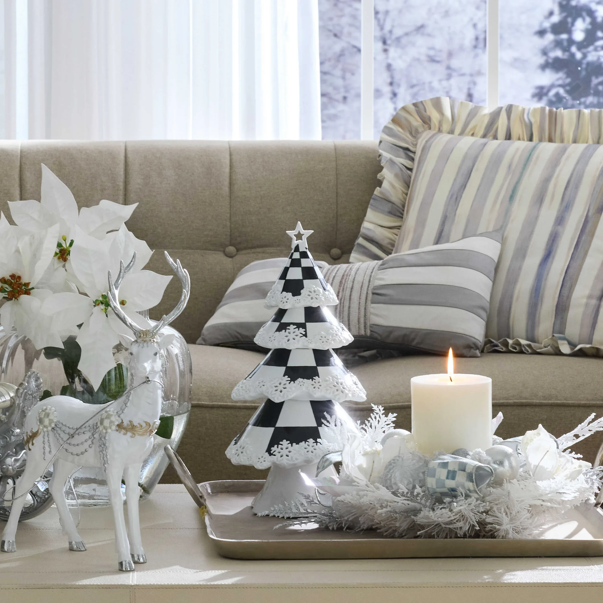 MacKenzie-Childs Courtly Illuminated Porcelain Tree| Holiday|Room Accents
