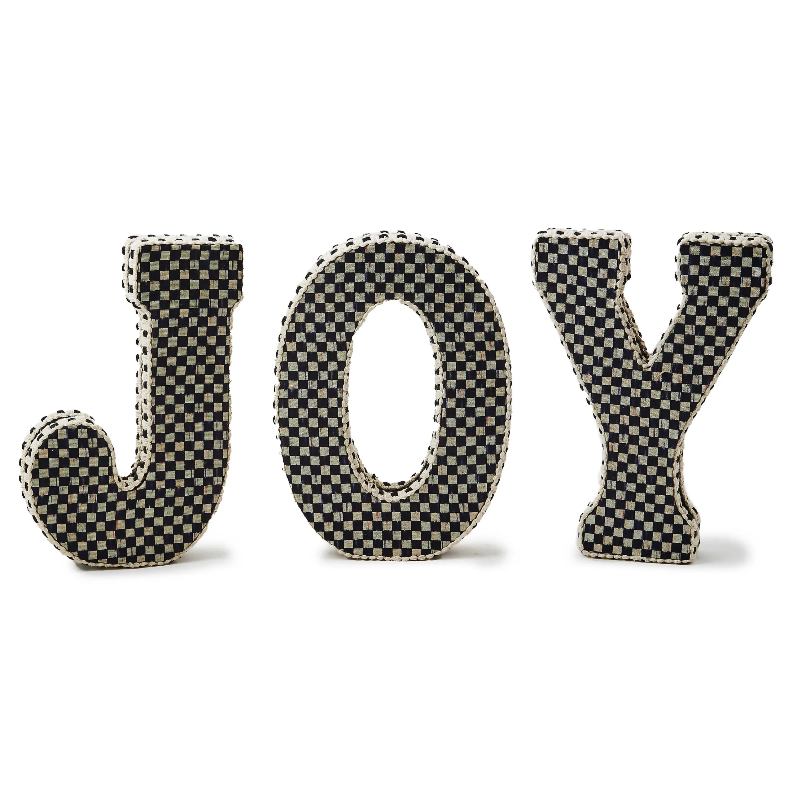 MacKenzie-Childs Courtly Joy Fabric Letter Blocks| Holiday|Room Accents