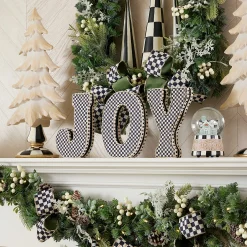 MacKenzie-Childs Courtly Joy Fabric Letter Blocks| Holiday|Room Accents